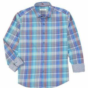 Tommy Bahama Men's SZ M Chuckwalla check Plaid LS